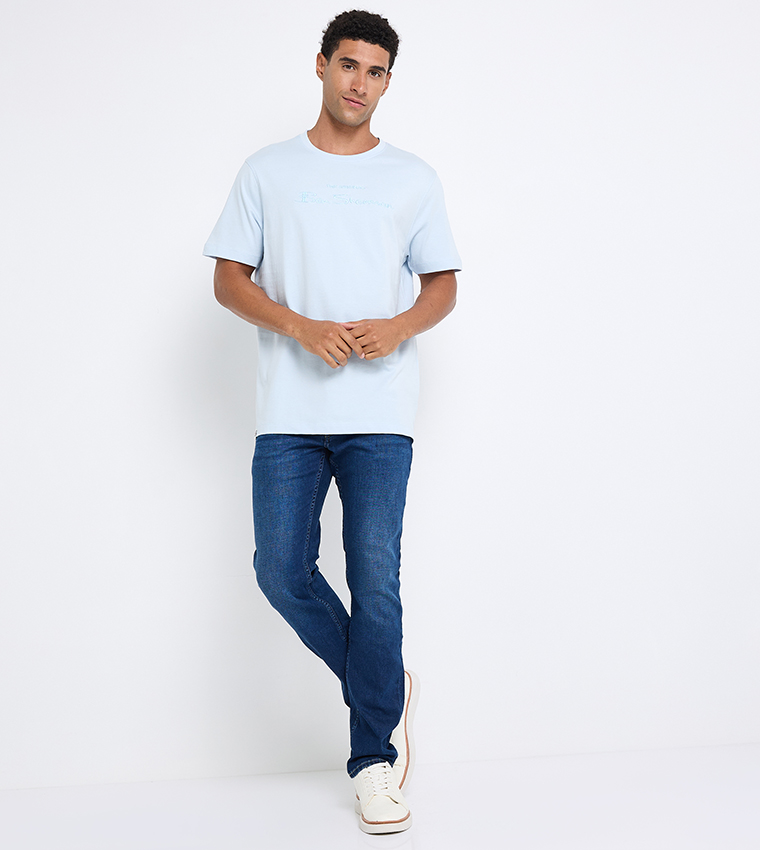 Logo Embroidered Crew Neck T-Shirt