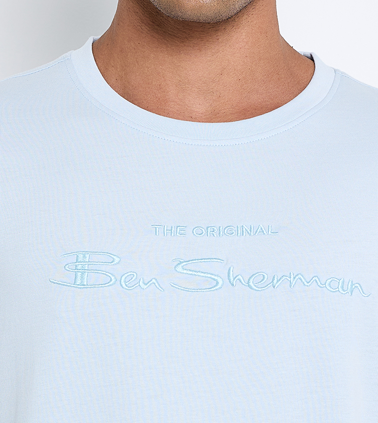 Logo Embroidered Crew Neck T-Shirt