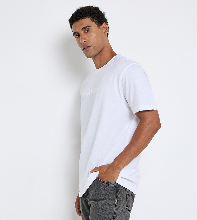 Logo Embroidered Crew Neck T-Shirt