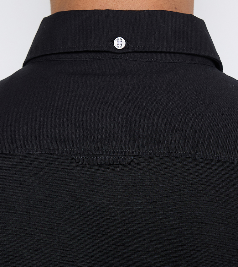 Solid Button-Down Collar Shirt 