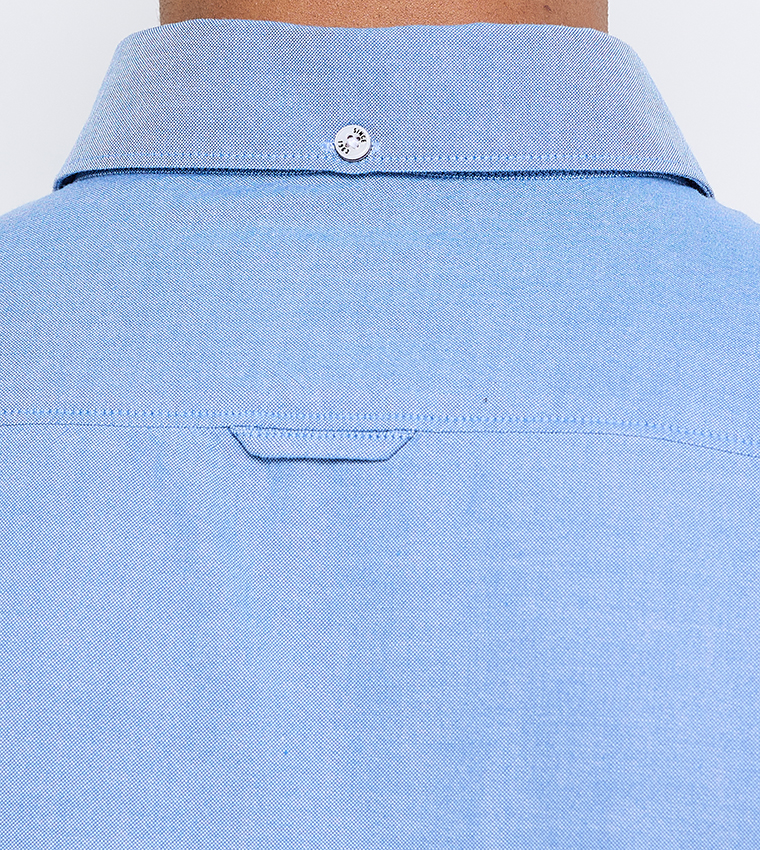 Solid Button-Down Collar Shirt 