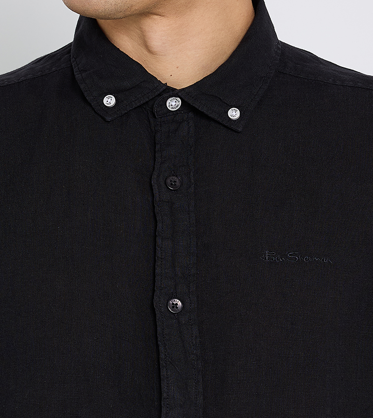 Button-Down Collar Linen Long Sleeves Shirt