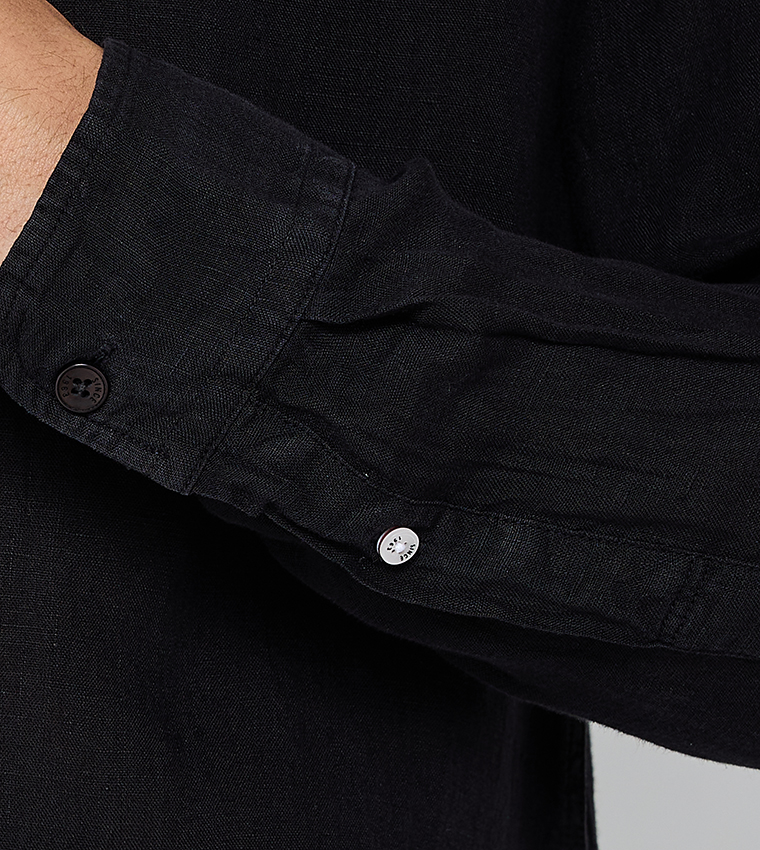 Button-Down Collar Linen Long Sleeves Shirt