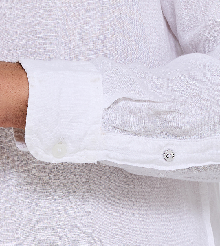 Button-Down Collar Linen Long Sleeves Shirt