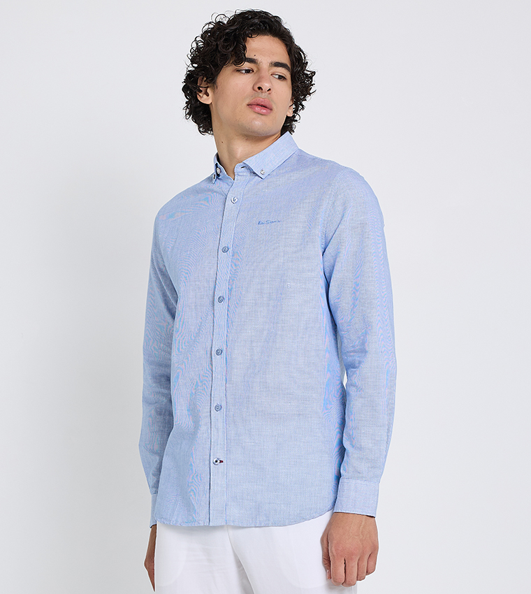 Solid Button-Down Collar Shirt