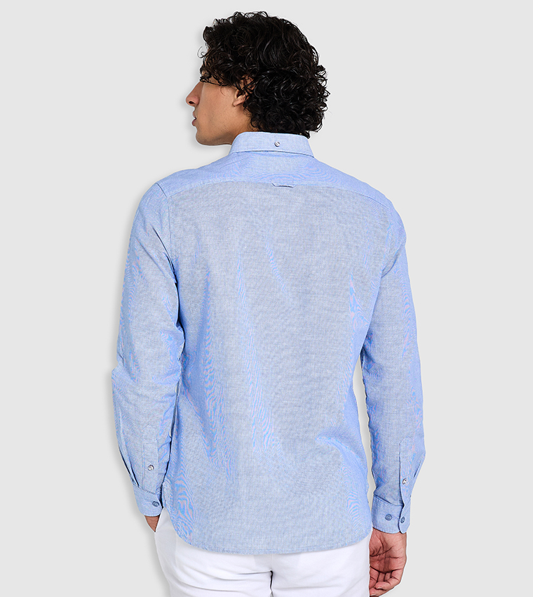 Solid Button-Down Collar Shirt