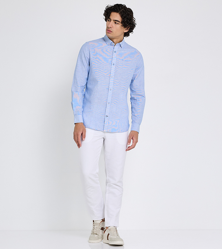 Solid Button-Down Collar Shirt