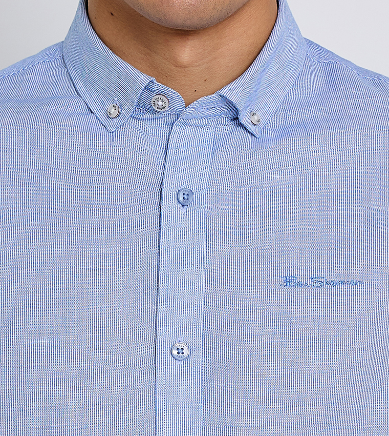 Solid Button-Down Collar Shirt