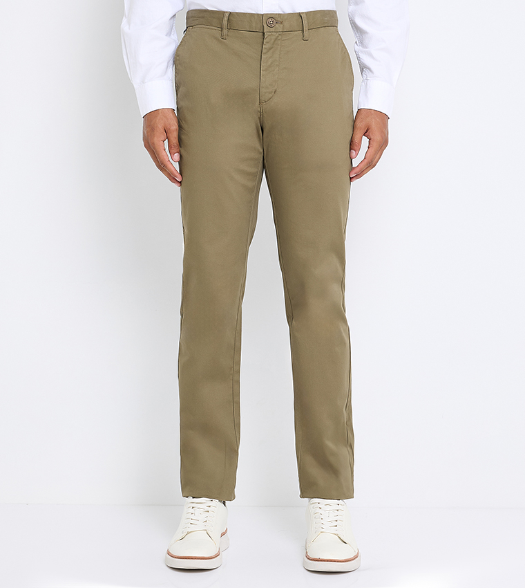 Button Closure Slim Fit Chino