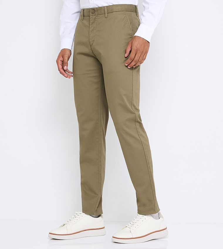 Button Closure Slim Fit Chino