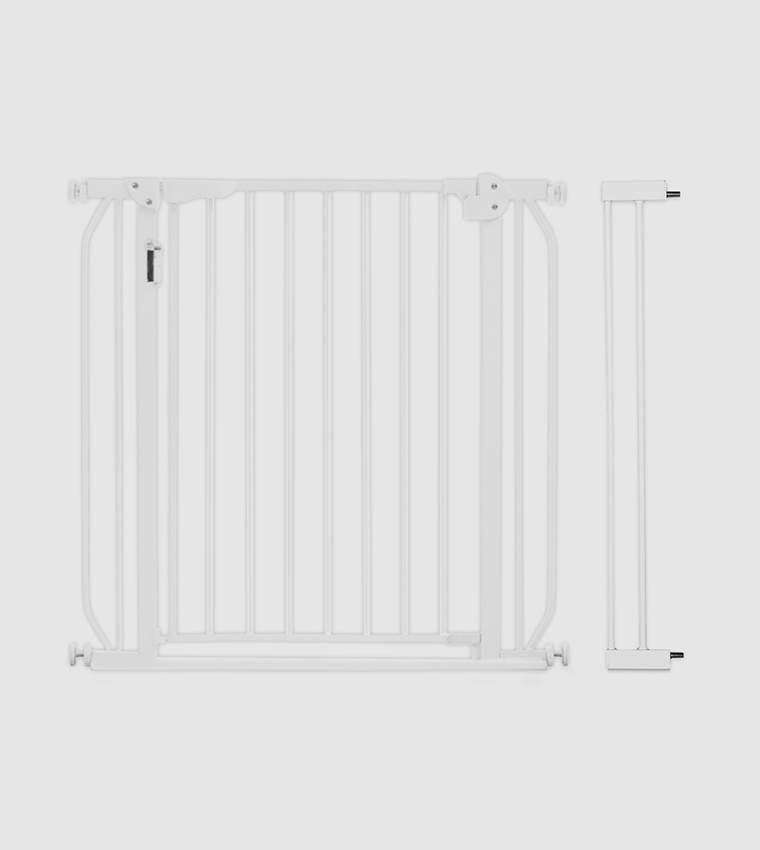 Metal Safety Led Gate with 10cm Extension - White