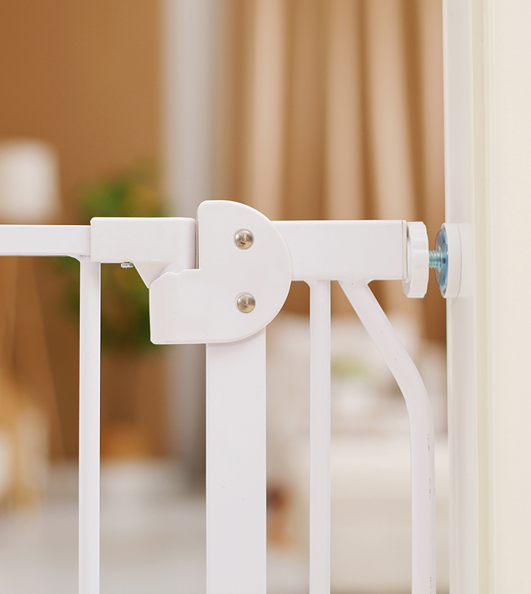 Metal Safety Led Gate with 10cm Extension - White