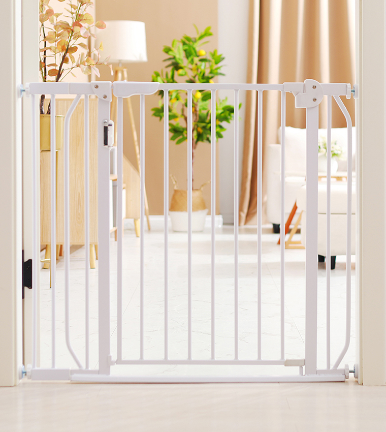 Metal Safety Led Gate with 10cm Extension - White