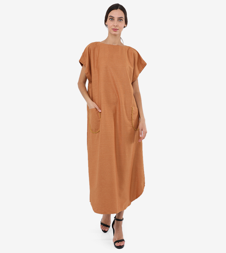 Curve Hem Dress with Pockets