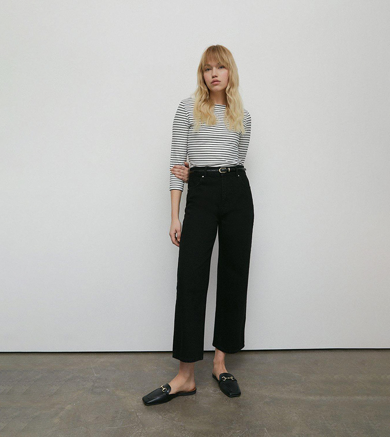 54S Denim Authentic Wide Leg Cropped Jeans