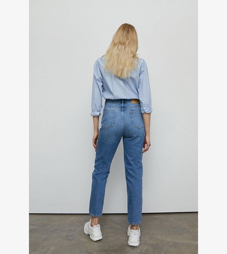 Buy Warehouse 86S Denim Authentic Mom Fit Jeans In Blue