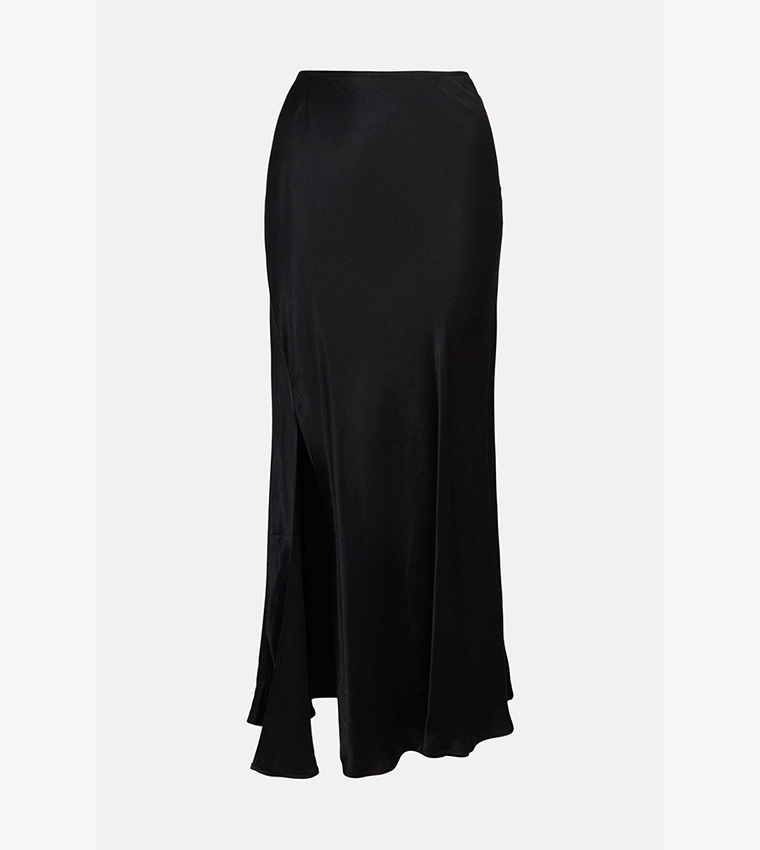 Buy Warehouse Satin Slip Skirt In Black 6thStreet Qatar
