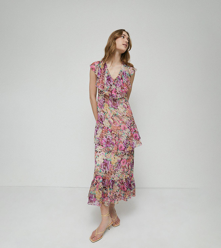 Warehouse tiered best sale maxi dress