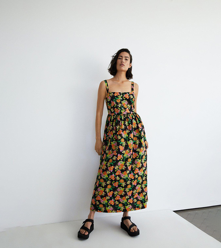 Warehouse floral store button down dress