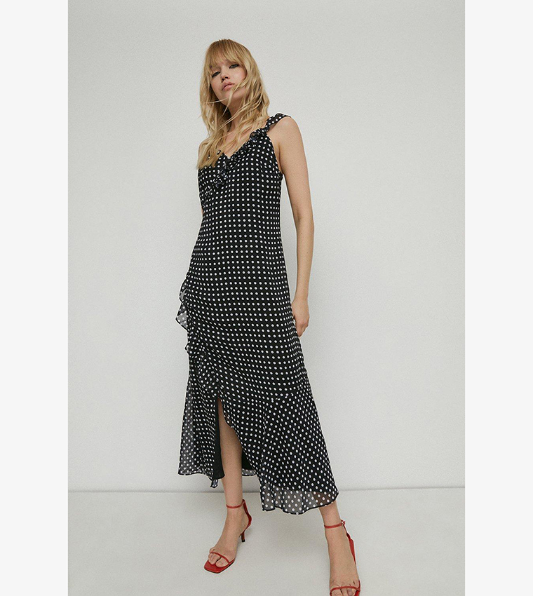 Warehouse fashion spot ruffle wrap dress