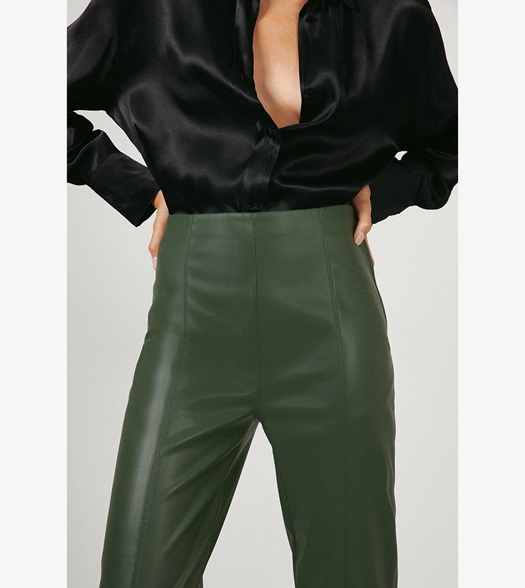 TAVIMART  -  Women Vintage PU High Waist Flare Pants Stretch Slim Faux Leather Trousers Bell-bottoms Ladies Sexy Bodycon Black Pants Clubwear main image 0
