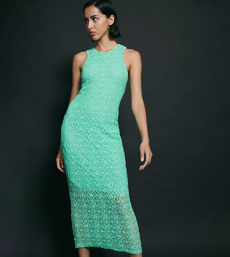 Warehouse green lace store dress