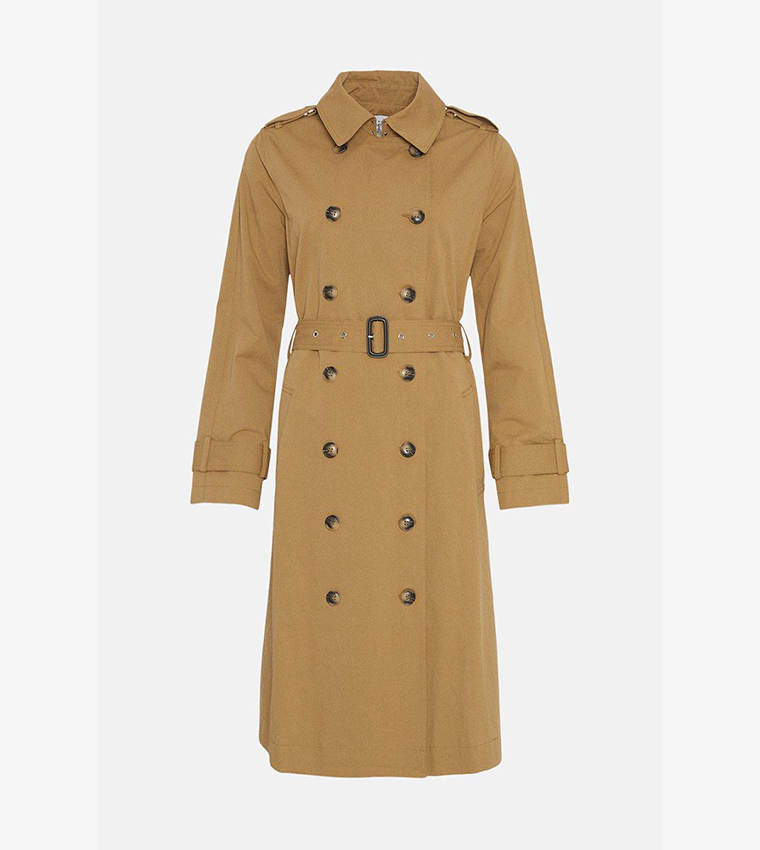 Warehouse single breasted coat tan sales
