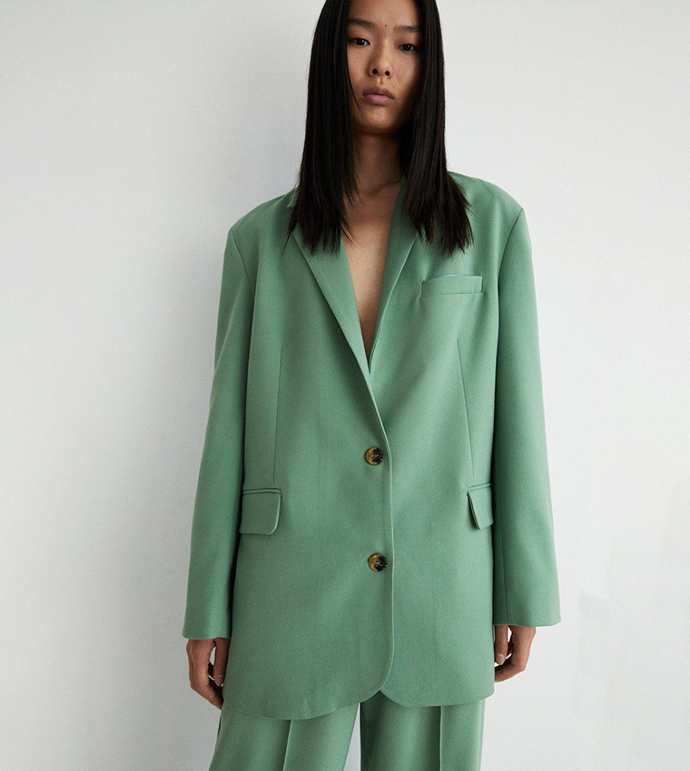 Oversized green outlet blazer