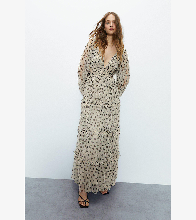 Warehouse leopard best sale tiered maxi dress