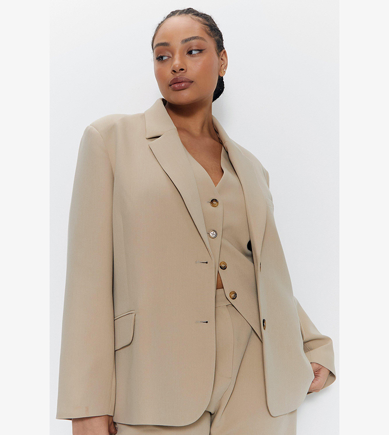 Taupe on sale blazer womens