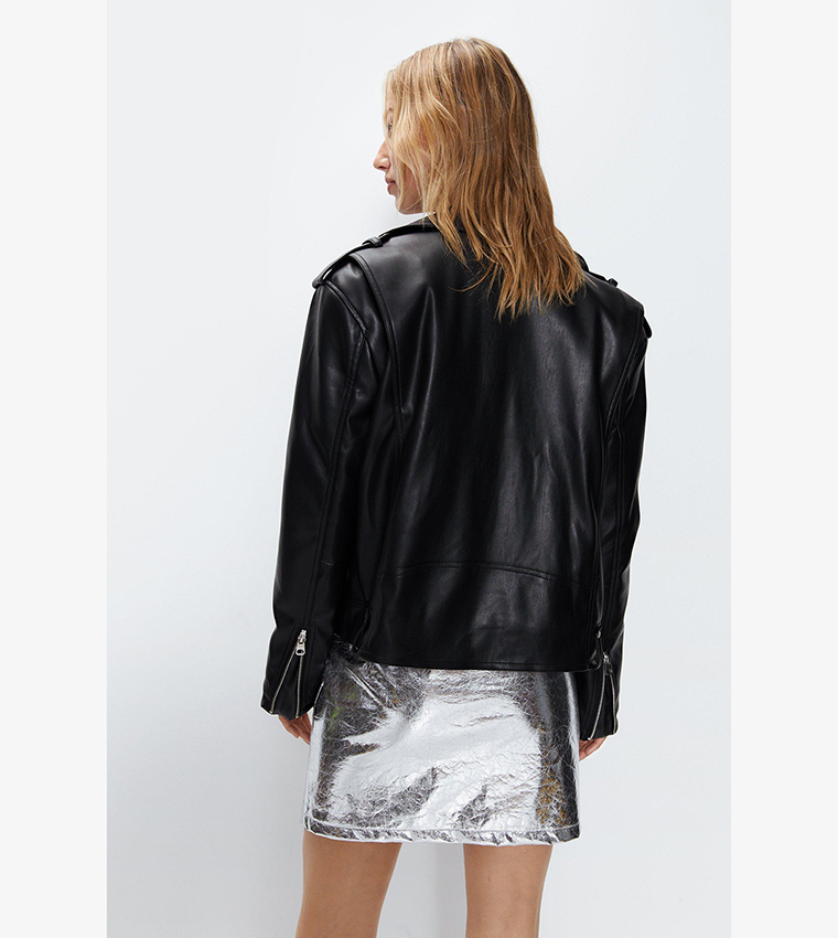 Warehouse oversized clearance biker jacket