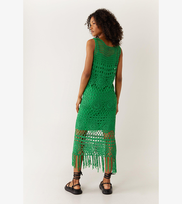 warehouse crochet dress Black Warehouse Crochet Halter Mini Flippy Dress