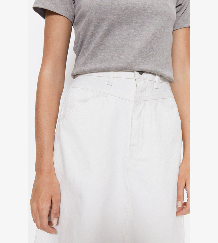 Ivory sale denim skirt