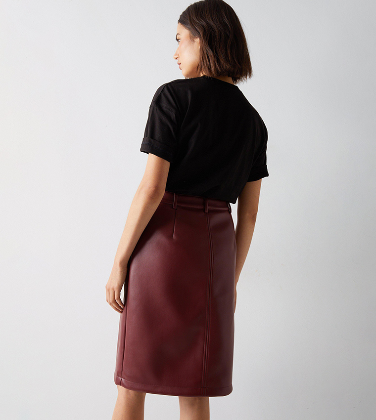 Oxblood red hotsell pencil skirt