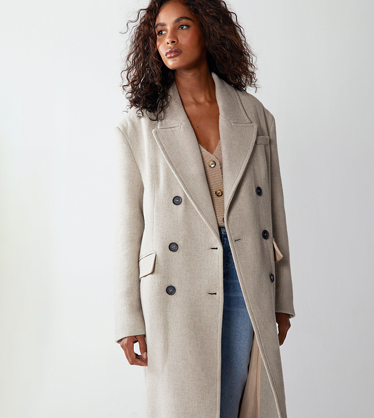 Warehouse double 2025 breasted coat