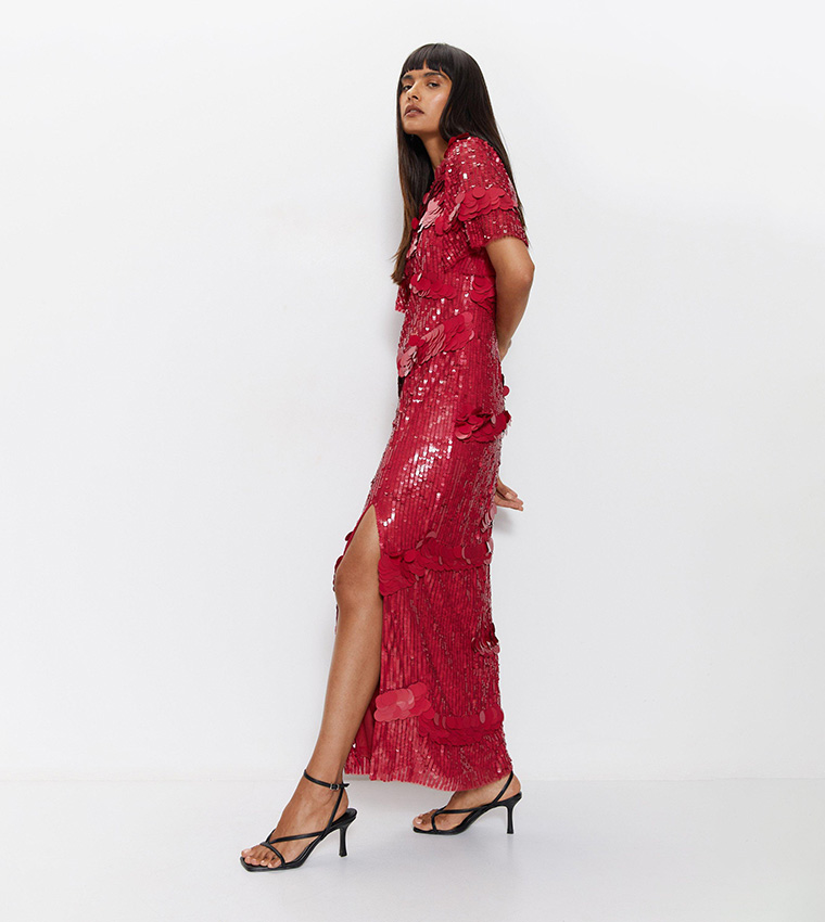 Warehouse red hot sale maxi dress