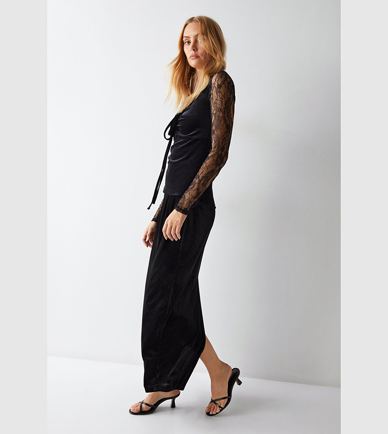 Black velvet skirt warehouse best sale