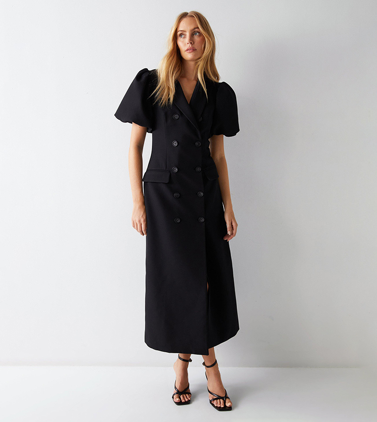 Warehouse black 2024 wrap dress