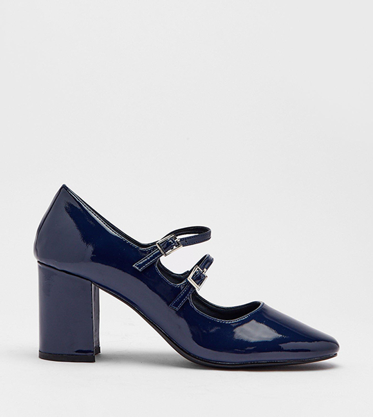 Buy Warehouse Patent Double Strap Mary Janes Shoes In Blue 6thStreet