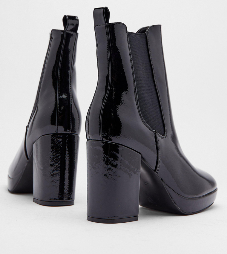 platform black chelsea boots