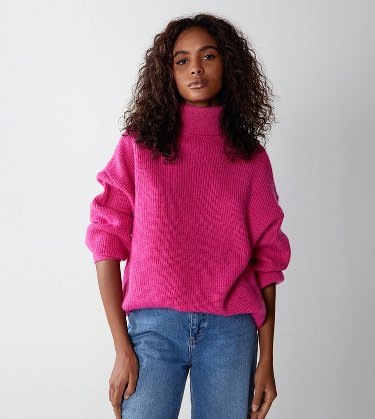 Neon pink sale oversized jumper