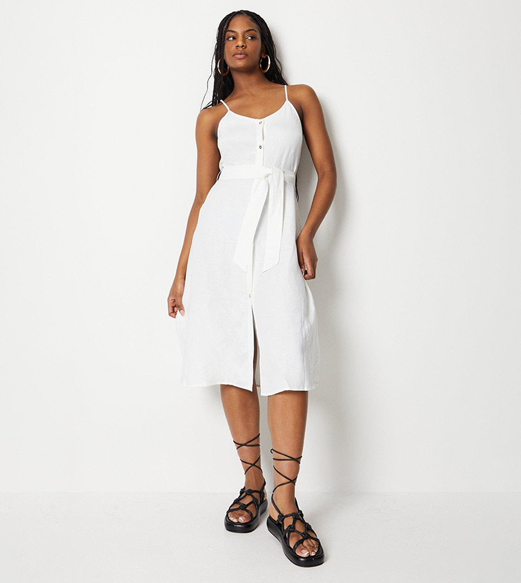 Warehouse linen button through clearance dress