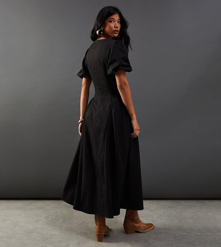 فستان ماكسي بأكمام باف 