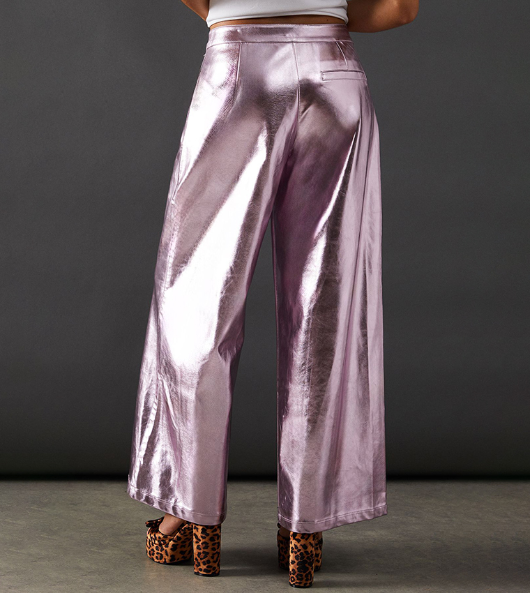 بنطال واسع بخصر متوسط