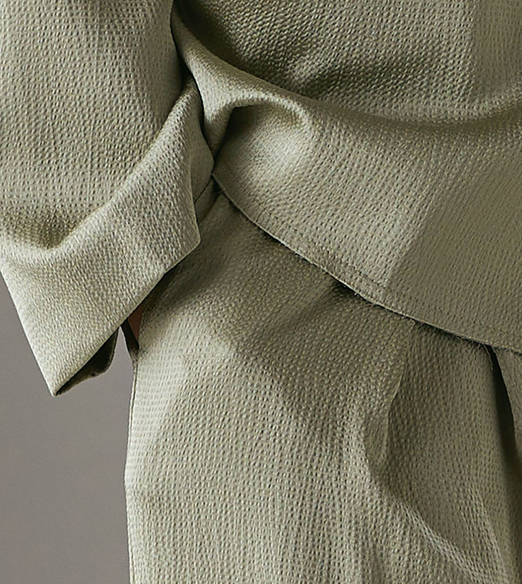 Satin Raw Edge Relaxed Fit Blazer