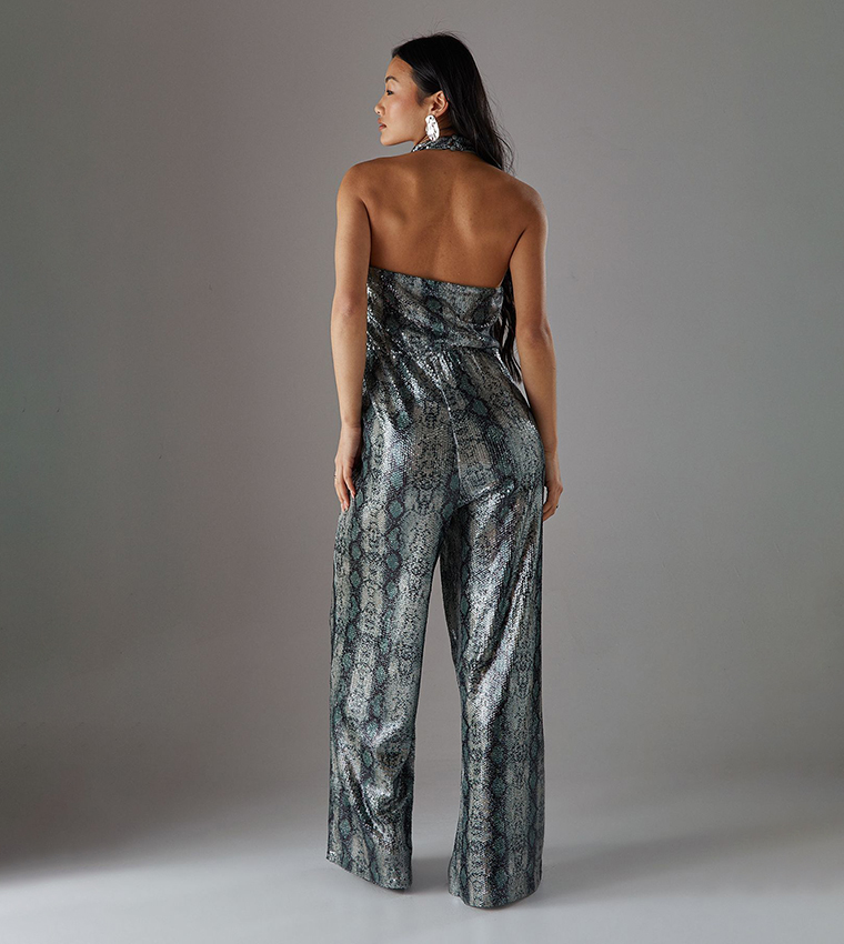 Nasty Gal Petite Silver Jumpsuit Buy Warehouse Petite Snakeskin