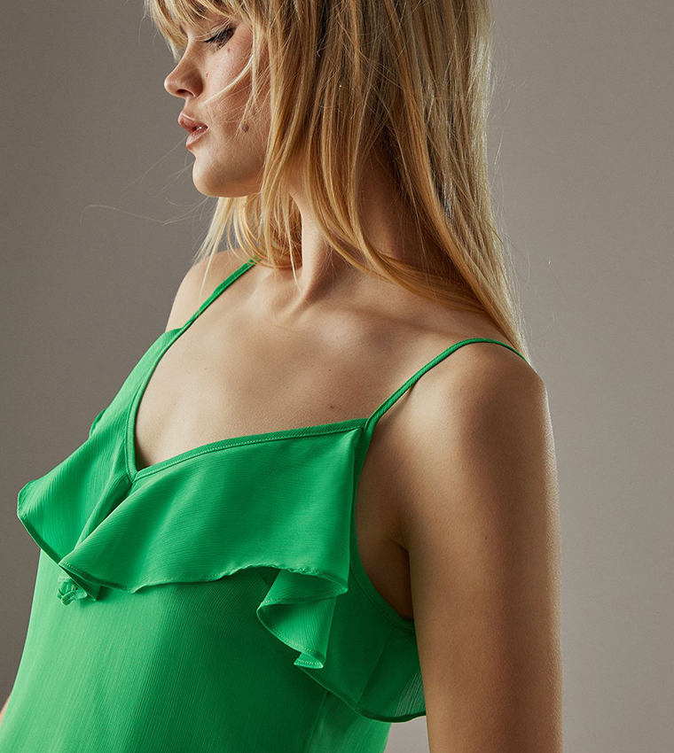 Chiffon Ruffle Tendril Hem Cami Top