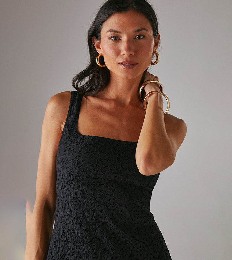 Broderie Puff Ball Mini Dress