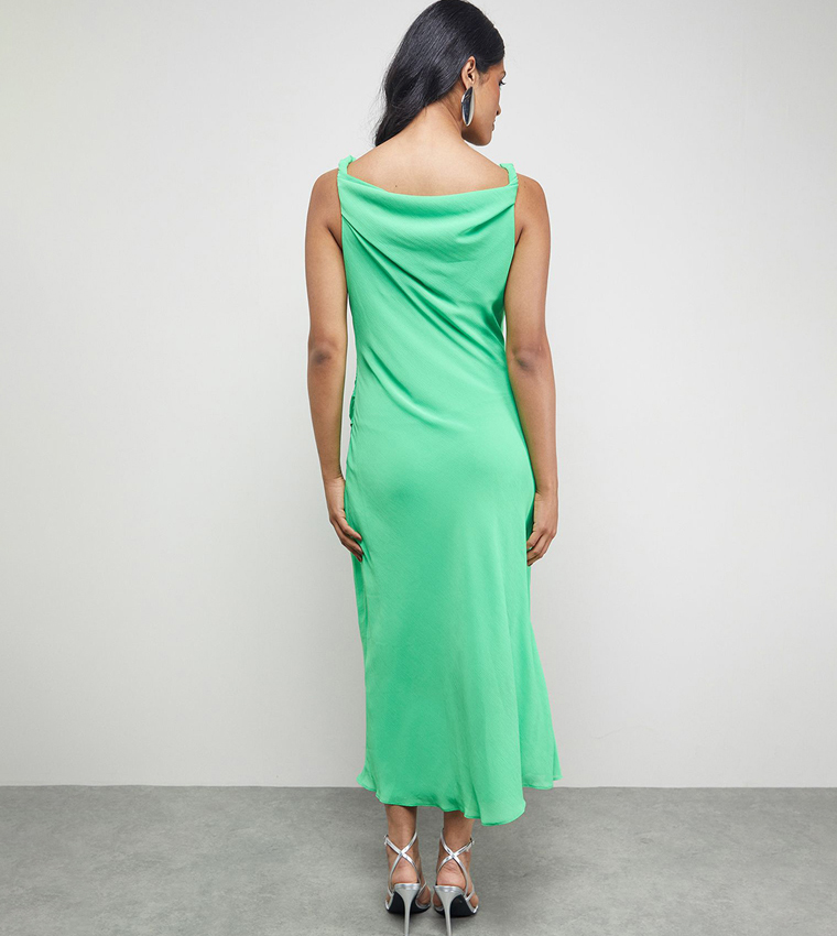 Tony Chiffon Cowl Neck Wrap Midi Slip Dress