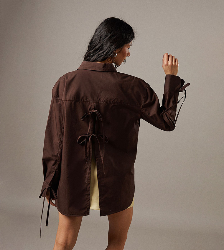 Bow Back Oversized Shirt